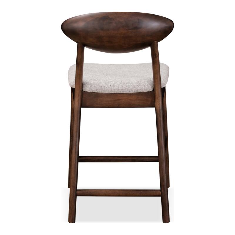 Furniture of America Abigail V Mid-century Modern Rich Walnut Handmade Rubberwood Counter Height Dining Chairs (Set of 2)