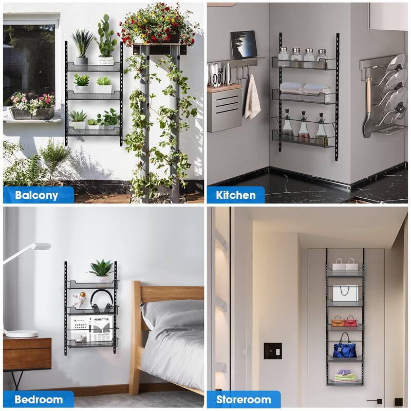 Over The Door Pantry Organizer,8-Tier Over The Door Organizer with Adjustable Basket,Pantry Door Organization