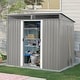 preview thumbnail 1 of 6, 8x 6ft Patio Grey Metal Storage with Lockable Sliding Doors Grey