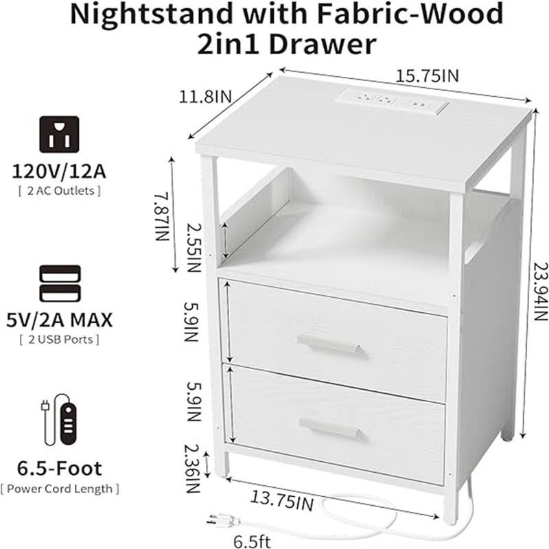 Nightstand with Charging Station