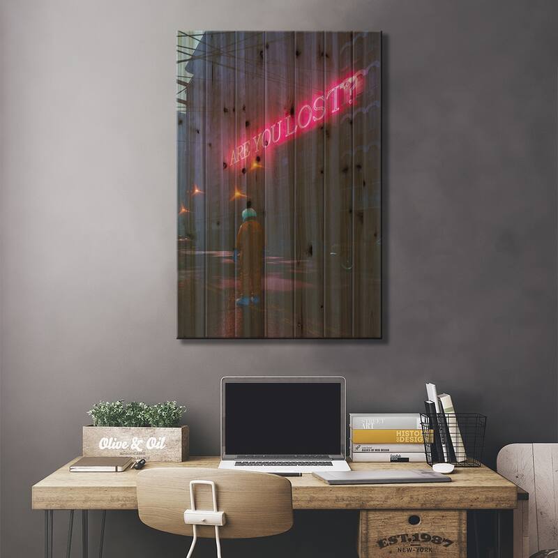 Are You Lost Print On Wood by Davansh Atry - Multi-Color