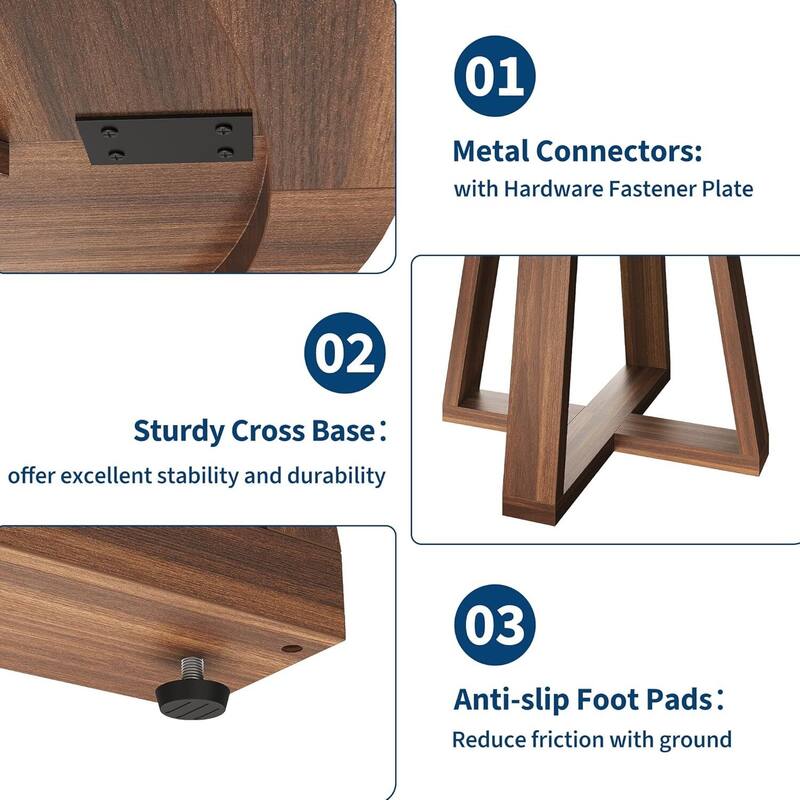 47 Inch Kitchen Round Dining Table for 4-6 for Kitchen, Apartment (Table Only)