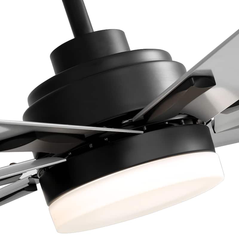 72" Black LED Ceiling Fan with Light Kit and Remote(8-blade)