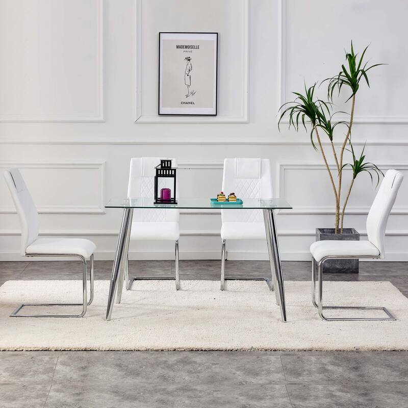 Dining Chairs with Faux Leather,Side Chairs(Set of 8)