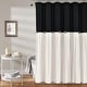preview thumbnail 49 of 61, Lush Decor Two-tone Linen Button Shower Curtain Black & White - 72" x 72"