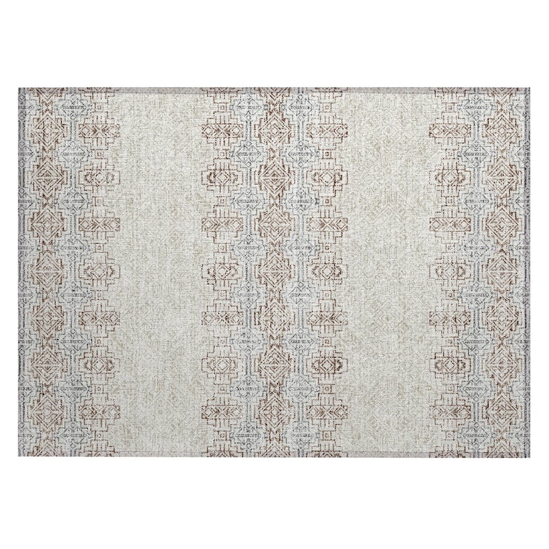 Machine Washable Indoor/ Outdoor Moroccan Boho Chantille Rug
