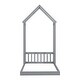 preview thumbnail 5 of 25, House-Style Funny Twin House-shaped Roof Headboard Floor Kids Furniture Bed Kidsbed, Grey