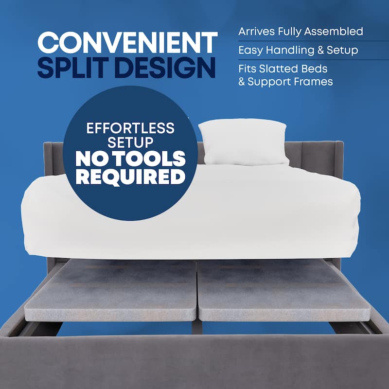 ONETAN, 1.5-Inch Split Bunkie Board for Mattress/Bed Support - Fully Assembled, Improved Comfort and Support, Gray.