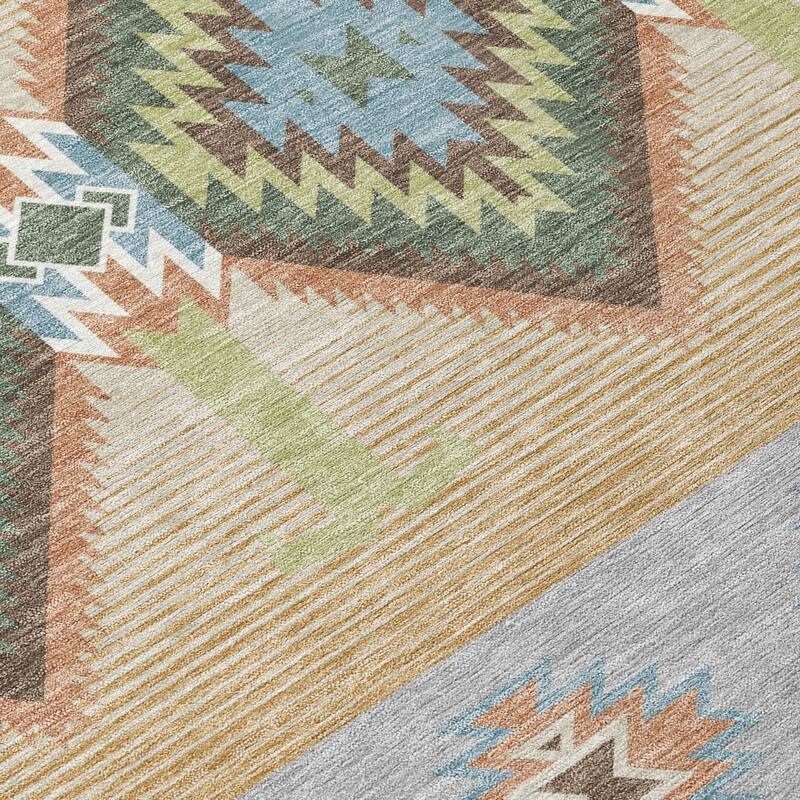 Machine Washable Indoor/ Outdoor Global Chennai Chantille Rug