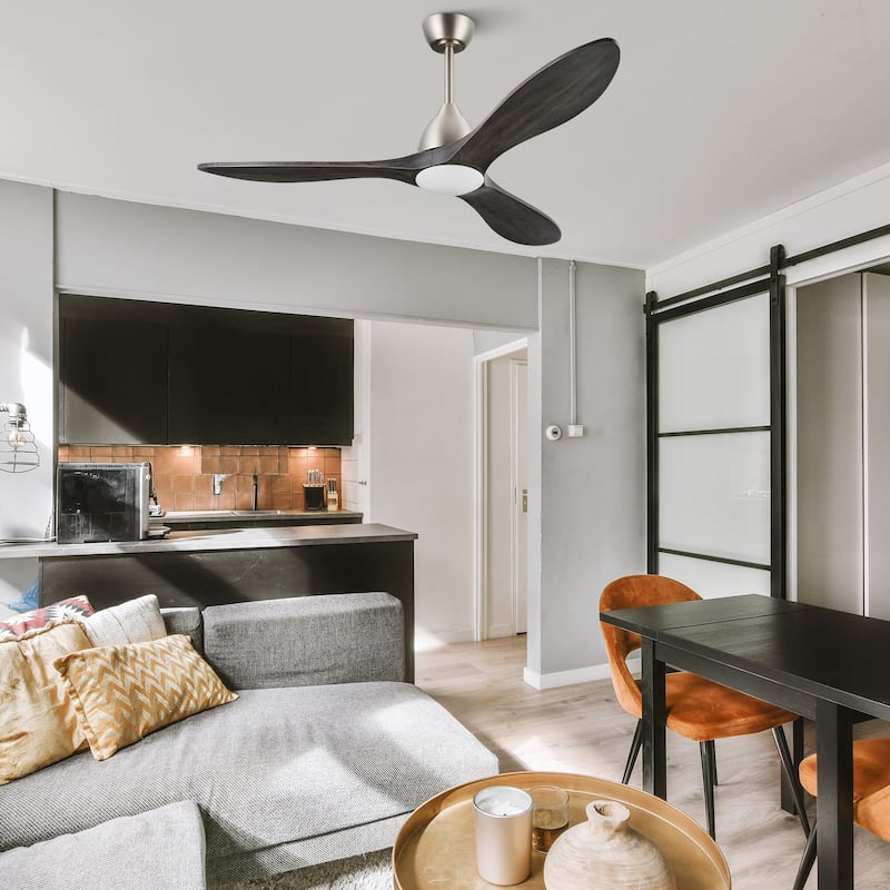 CO-Z Mid-century Modern 3 - Blade Smart LED Ceiling Fan with Dimmable Light and Remote