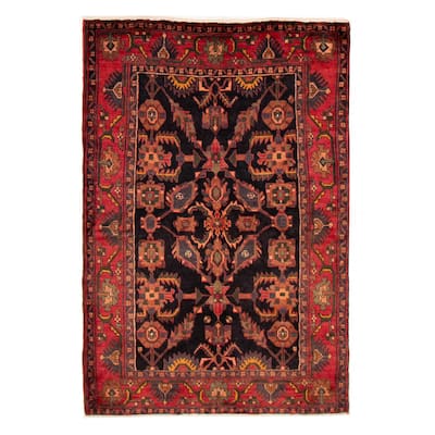 Anadol Black, Red Rug 4'3" x 6'9" - 4'7 x 6'11