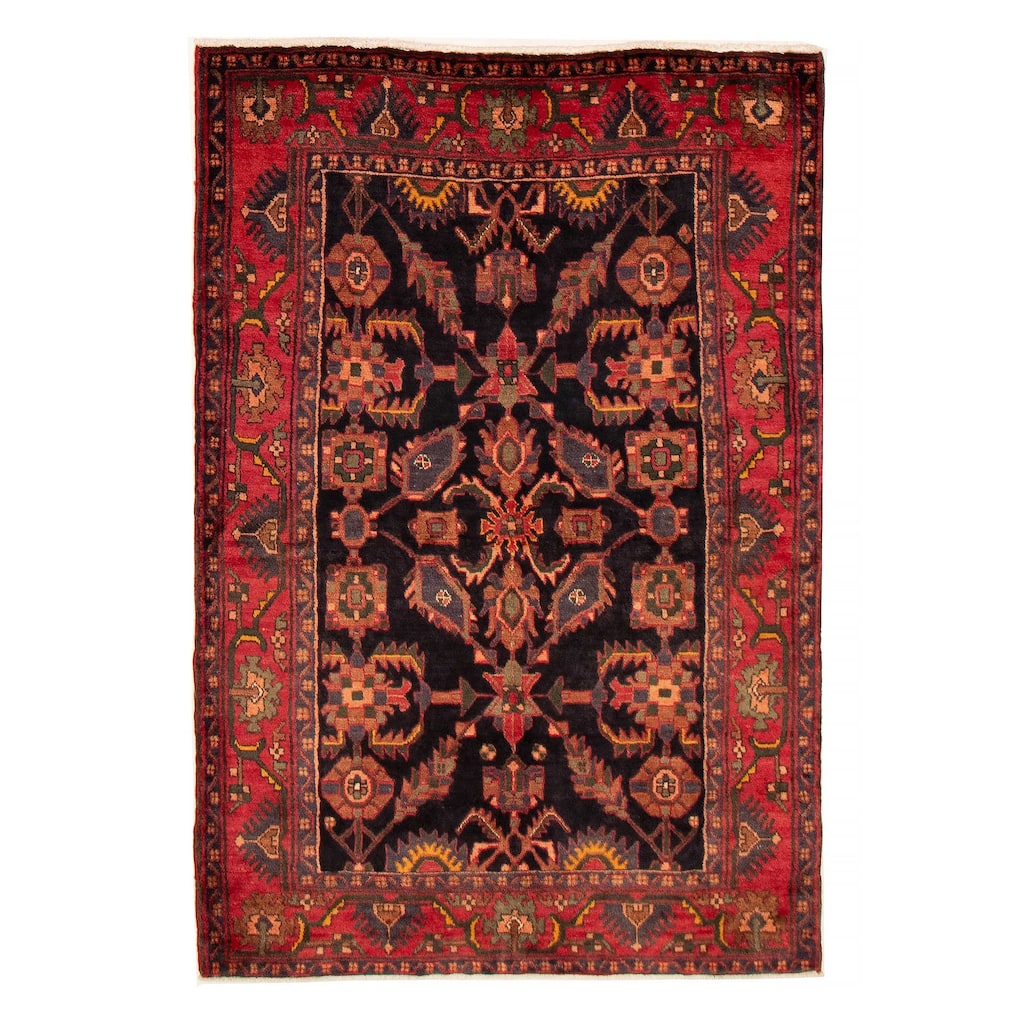 Anadol Black, Red Rug 4'3" x 6'9" - 4'7 x 6'11
