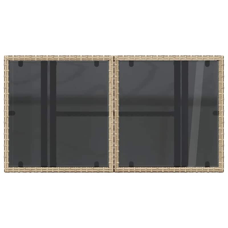 vidaXL Patio Table Rectangular Backyard Garden Poly Rattan and Acacia Wood - 39.4 x 21.7 x 28.7 in