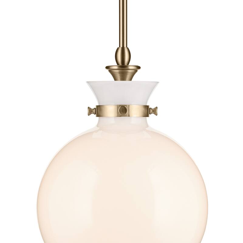 Kichler Lighting Laria 10.25 Inch 1 Light Pendant with Opal Glass in Champagne Bronze