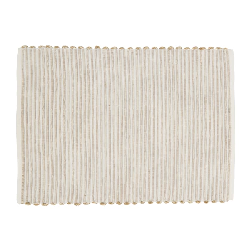 Cotton Mattor Ribbed Placemat - set of 4 pcs - Natural - Set of 4