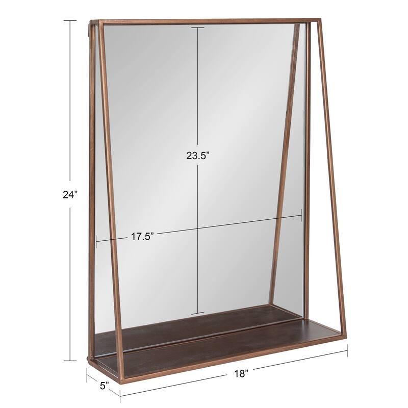 Kate and Laurel Lintz Metal Framed Mirror with Shelf