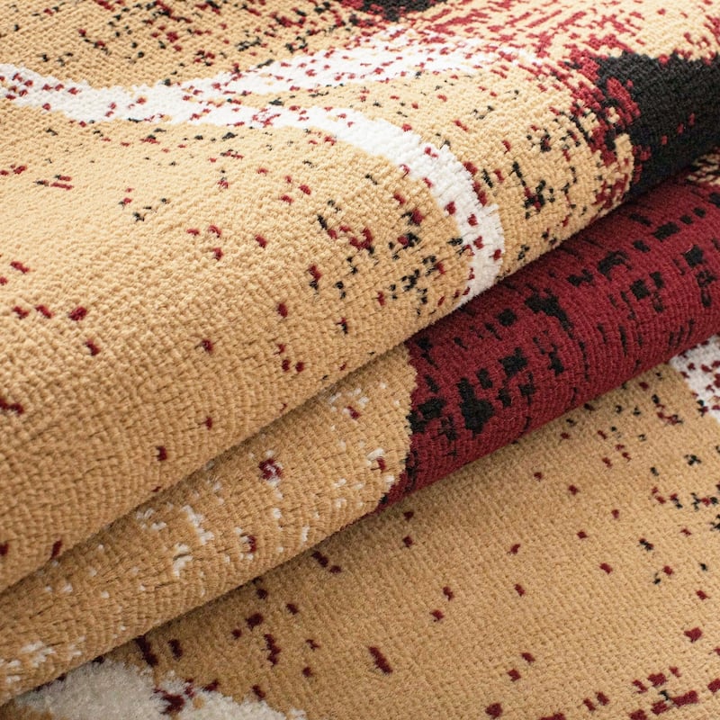 Contemporary Floral Patchwork Indoor Area Rug or Runner by Superior