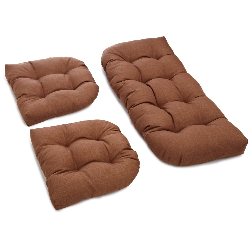 Tufted Outdoor Settee Cushion Set (Set of 3)