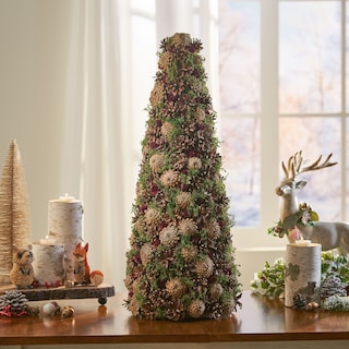 Rutherford Pre-Decorated Pine Cone Artificial Tabletop Christmas Tree  by Christopher Knight Home