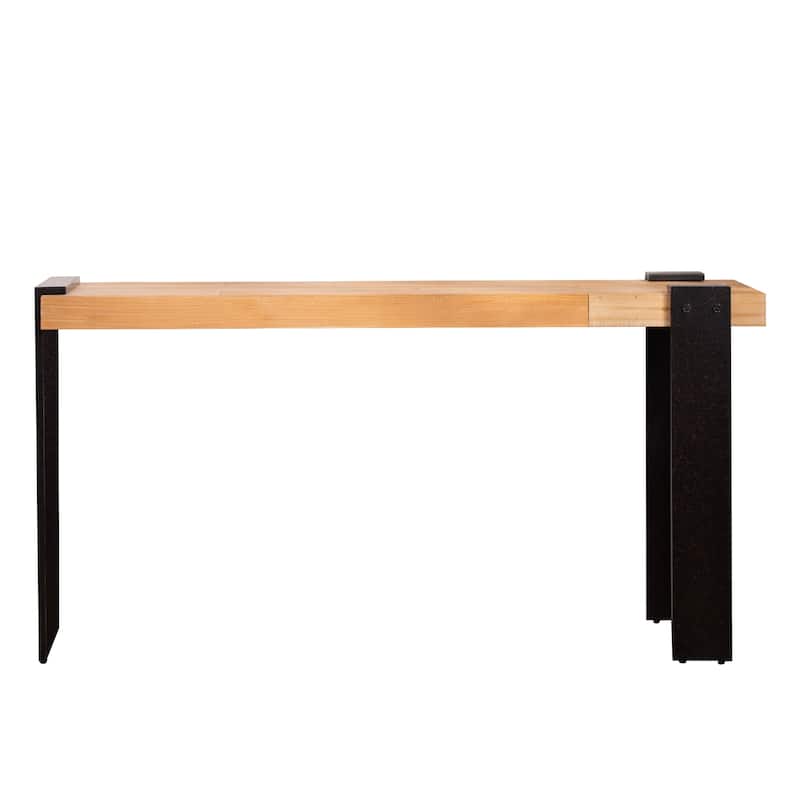 Rustic Industrial Console Table - 60" Entryway Table with Engineered Wood Top & Distressed Faux Rust Metal Legs