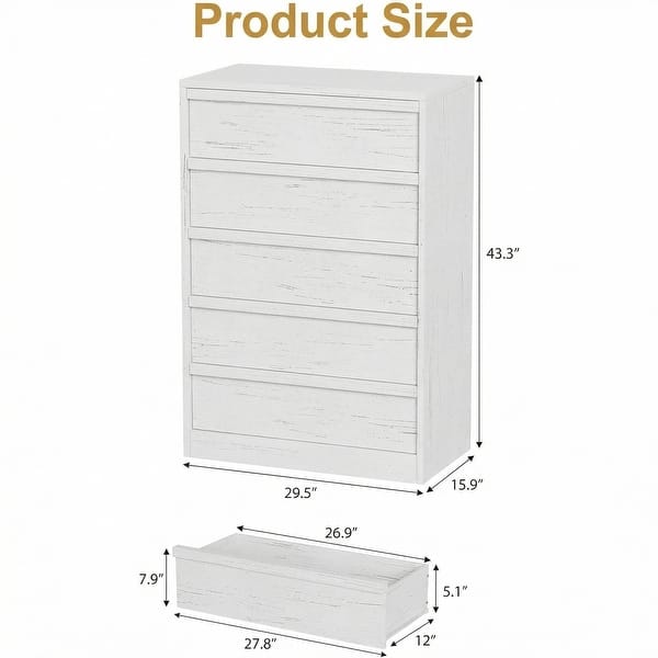 dimension image slide 3 of 7, 30" 3 Drawer Nightstand, Modern Bedside Table with Storage, Natural Oak