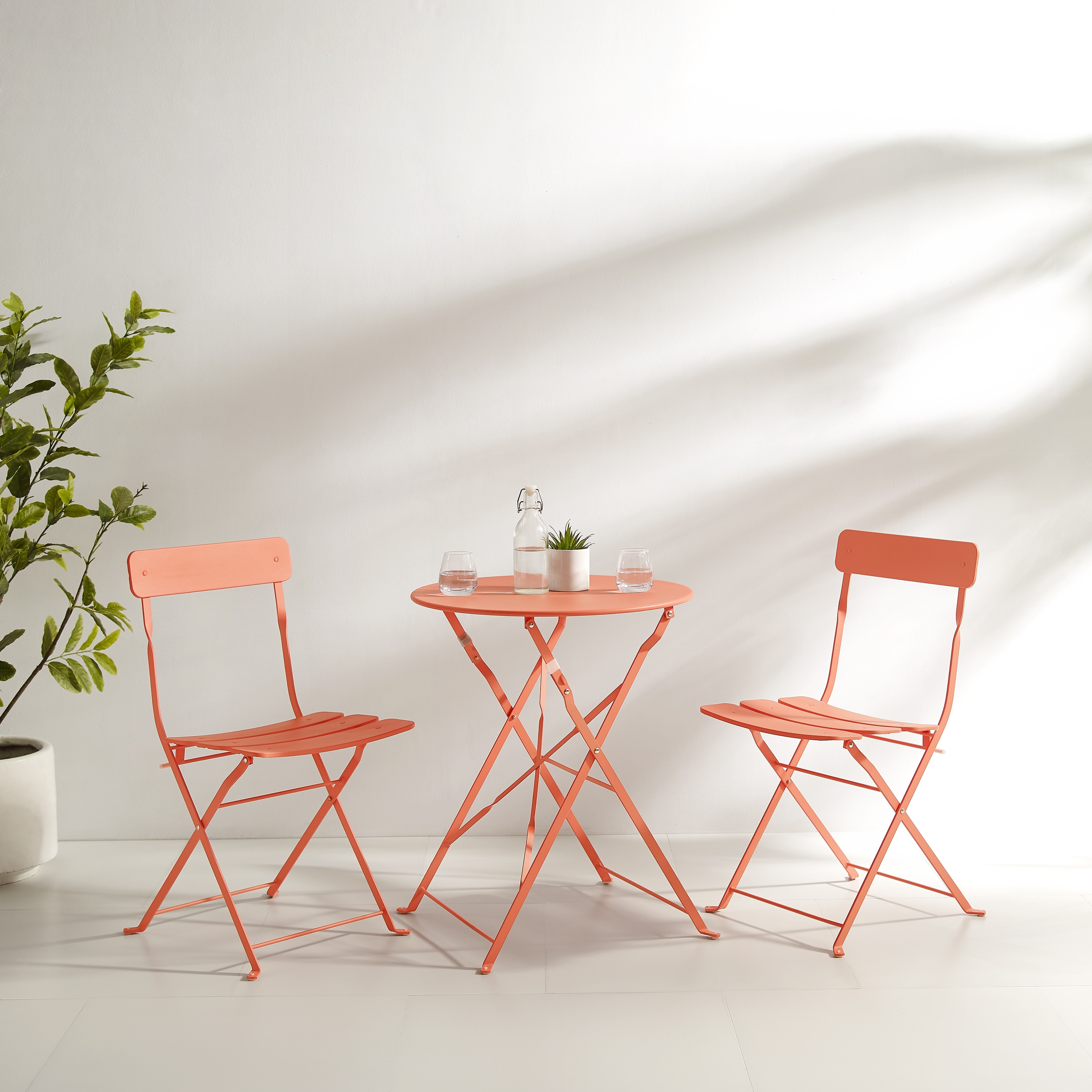 Orange metal shop bistro set