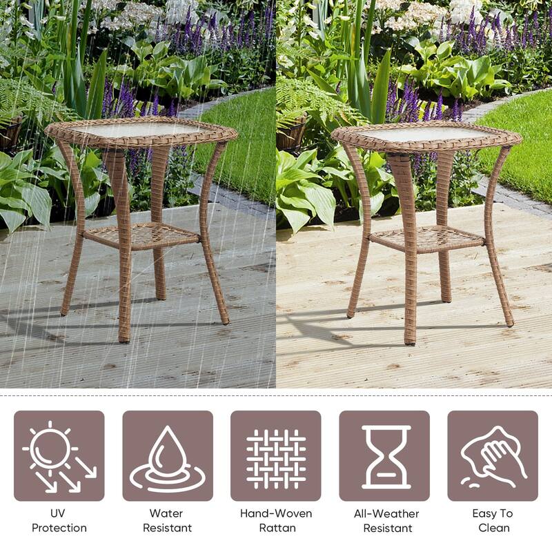 Outside Swivel Chairs with Cofee Table Yellow-Beige - Yellow