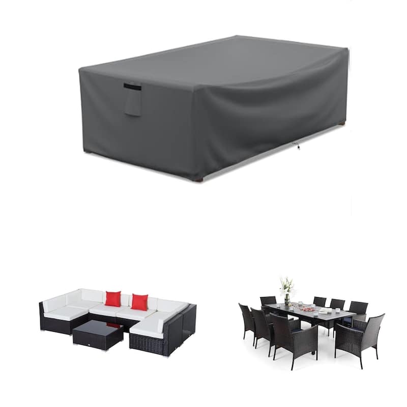 Outdoor Sectional Cover Heavy-Duty Waterproof Anti-UV Furniture Protector - 126"x64"x29"