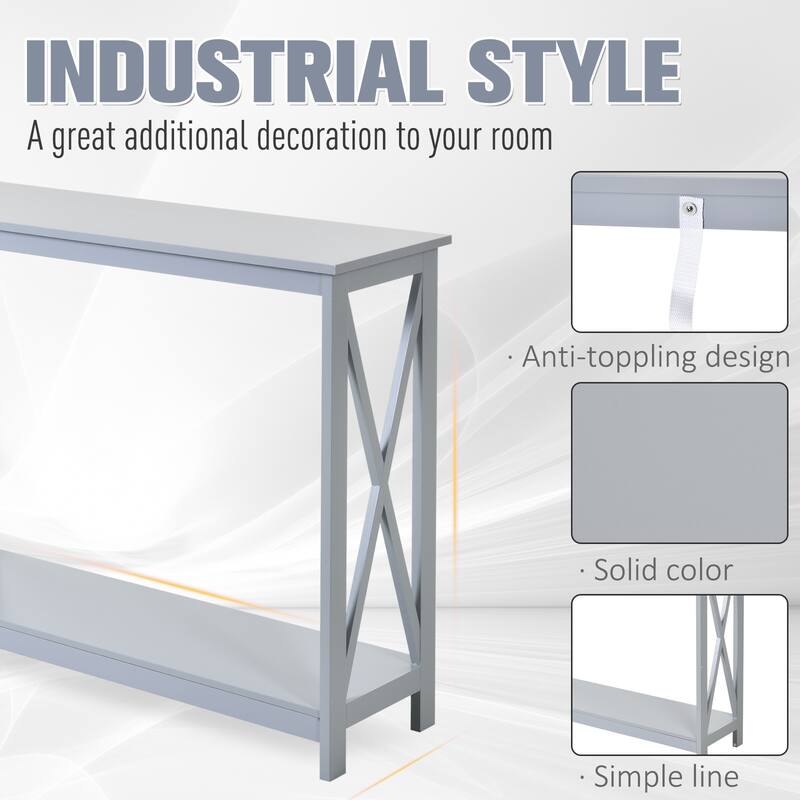 HOMCOM 2-Tier Console Table