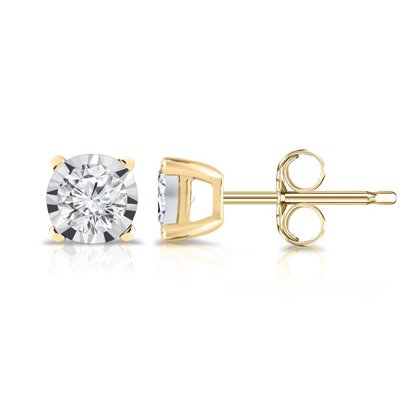 Auriya 14k Gold 1/5ctw Round Diamond Stud Earrings (G-H, SI1-SI2) - Yellow