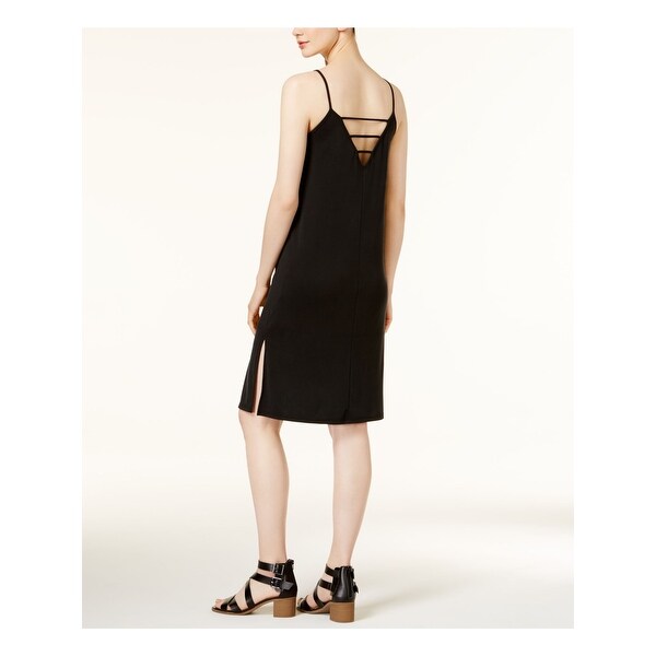 black spaghetti strap shift dress