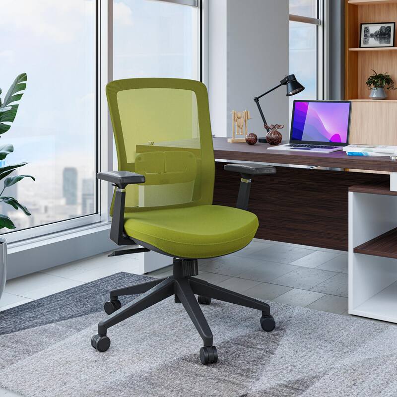 Ingram Contemporary Ergonomic Mesh Office Chair - Adjustable Height & Armrests, Mid-Back Swivel Desk Chair for Home Office