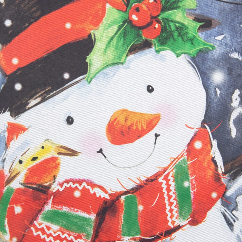 Snowman and Yellow Birds Merry Christmas Outdoor House Flag 28" x 40"