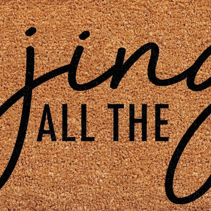 HomeRoots 17" X 29" Brown And Black Christmas Outdoor Coir Door Mat - 17.00' X '29.00