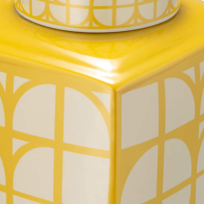 Sagebrook Home Ceramic Square Jar with Lid