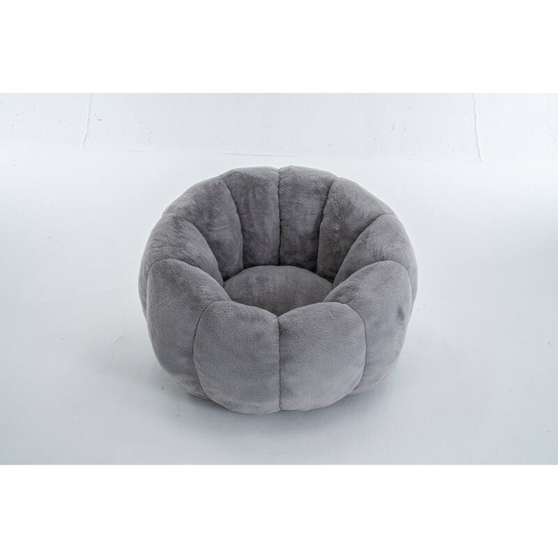 GDFStudio - Faux Fur Floral-Shaped Ultra-Soft Bean Bag Chair