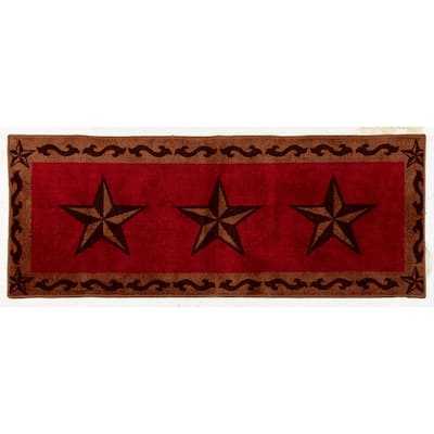 Paseo Road by HiEnd Accents 3-Star Scroll Motif Rug, 24"x60"