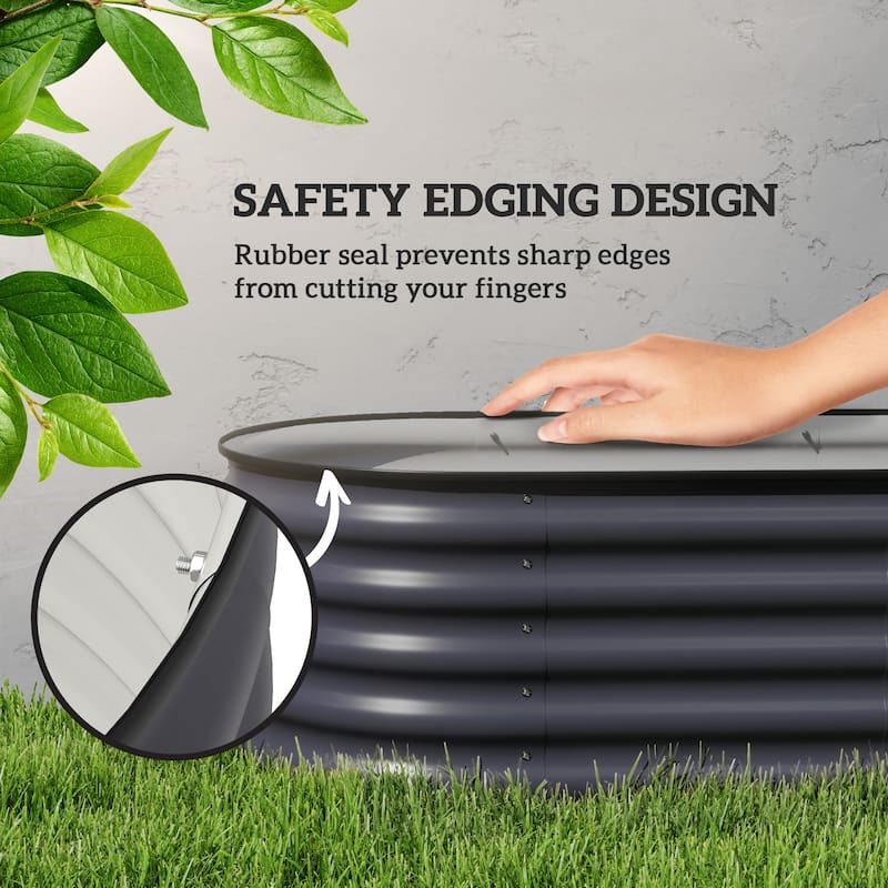 Galvanized Steel Raised Garden Bed with Modular Design