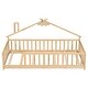 preview thumbnail 4 of 15, Imaginative Twin House Bed with Guardrails Cozy Floor Bed for Childrens Rooms