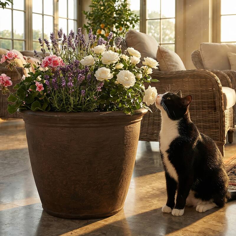 Sunnydaze Anjelica Outdoor Flower Pot Planter - 20-Inch - 4-Pack