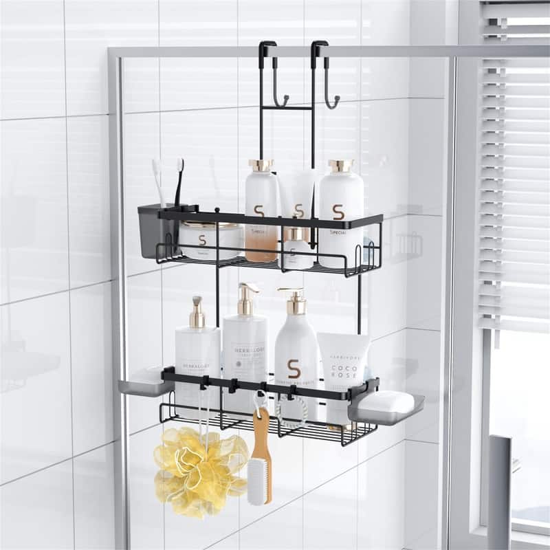 Hanging Shower Caddy Over Door - 5.3"D x 12.5"W x 24"H