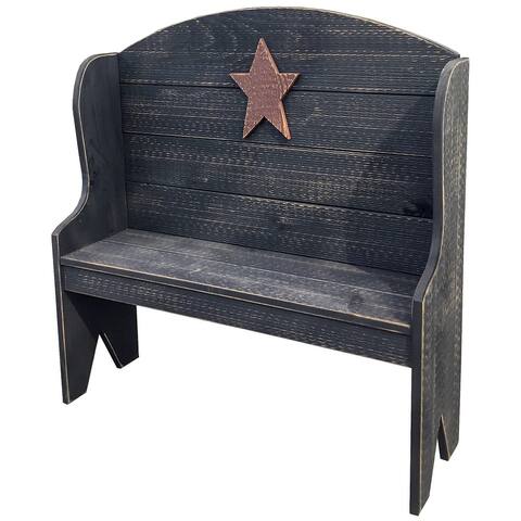 Farmhouse Miniature Deacon's Bench with Country Star