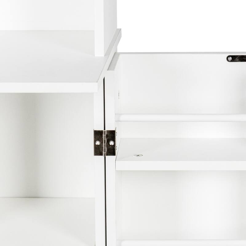 71 Inch Tall Kitchen Pantry Cabinet with Microwave Stand,Adjustable Shelves for Dining Room White
