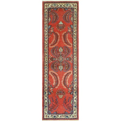Fine Vintage Distressed Keiko Rust/Ivory Runner - 2'7" x 9'3"