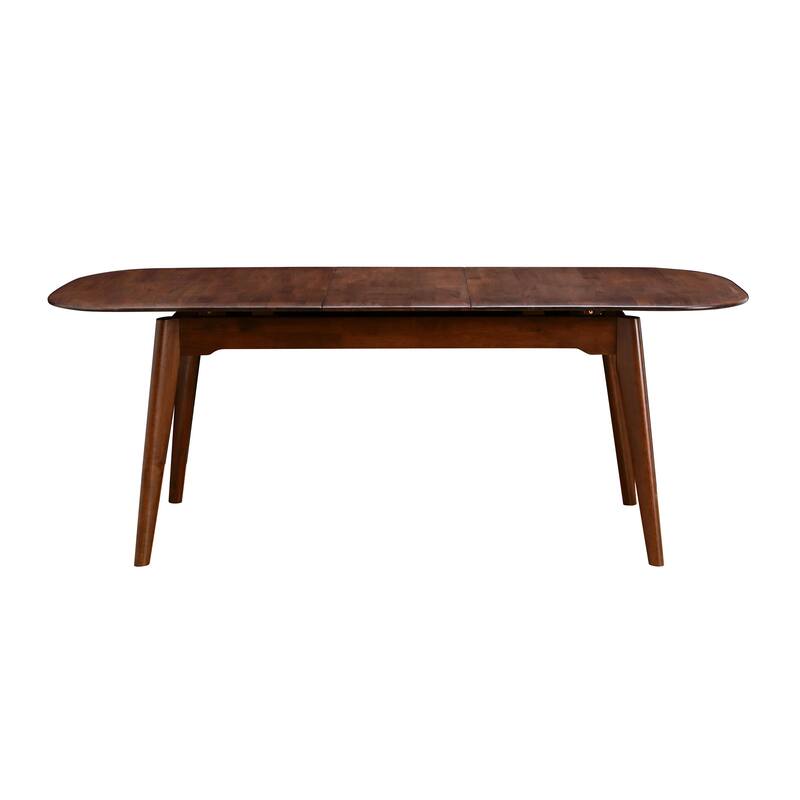 Furniture of America Abigail VII Mid-Century Modern 5-Piece Rich Walnut Solid Wood 79-inch Extendable Dining Set