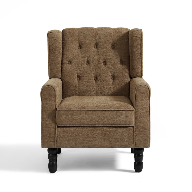 Modern Button Tufted Wingback Accent Chair Upholstered Armchair