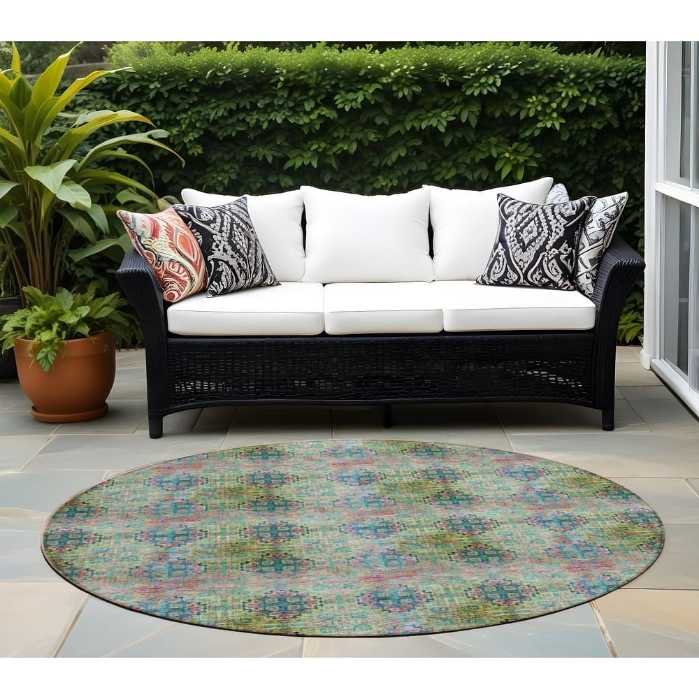 Alnalu Botanic Elegance Weather Resistant Versatile Elegance Runner Outdoor Rug