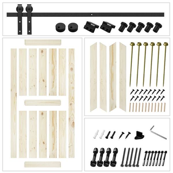 Belleze 36 X 84 Sliding Barn Door K Frame W 6 6ft Hardware Kit Overstock