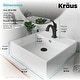 preview thumbnail 14 of 28, Kraus 3-in-1 Set White Square Ceramic Vessel Sink Arlo Faucet w/ Drain