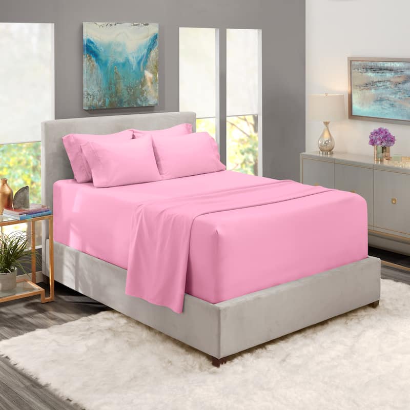 Empyrean Extra Deep Pocket Bed Sheet Set - Breathable, Super Soft Sheets with Extra Set of Pillowcases - King - Lilac